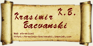 Krasimir Bačvanski vizit kartica
